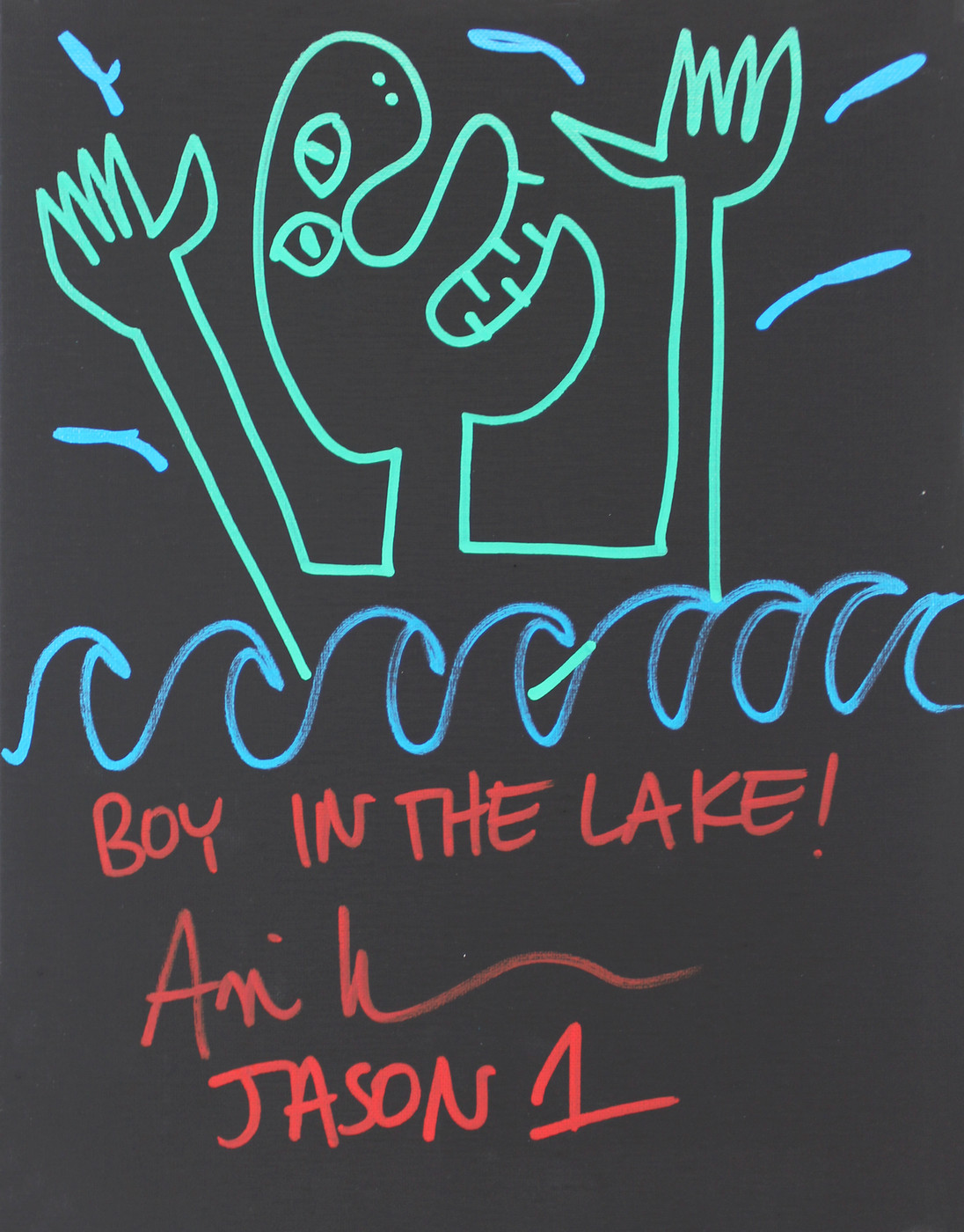 Ari Lehman "BITL, Jason 1" Signed 11x14 Canvas Hand-Drawn Sketch BAS #WF59870