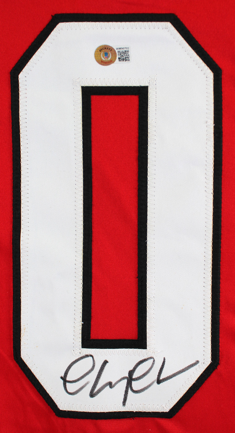 Chevy Chase Christmas Vacation Authentic Signed Red Santa Clark Jersey BAS Wit