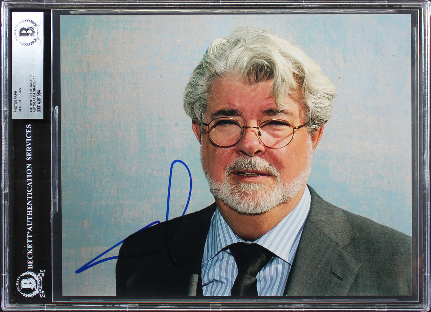 George Lucas Star Wars Authentic Signed 8x10 Photo Auto Graded 10! BAS Slabbed