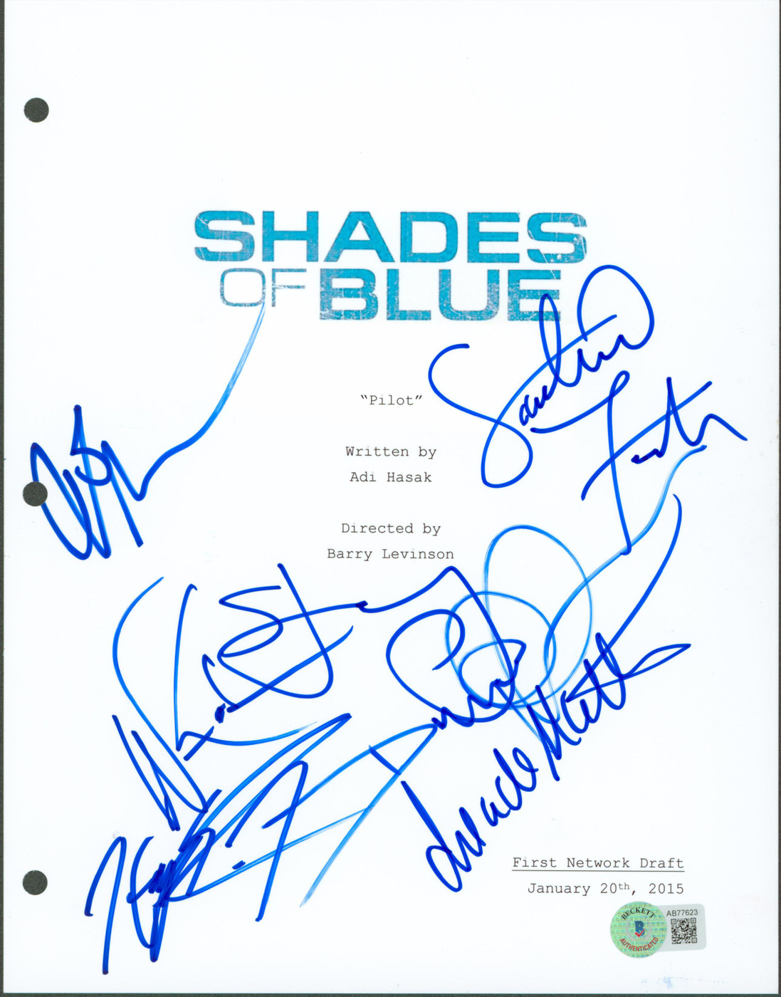 Shades of Blue (7) Okeniyi, Kole, Donnell, +4 Signed Script Cover BAS #AB77623
