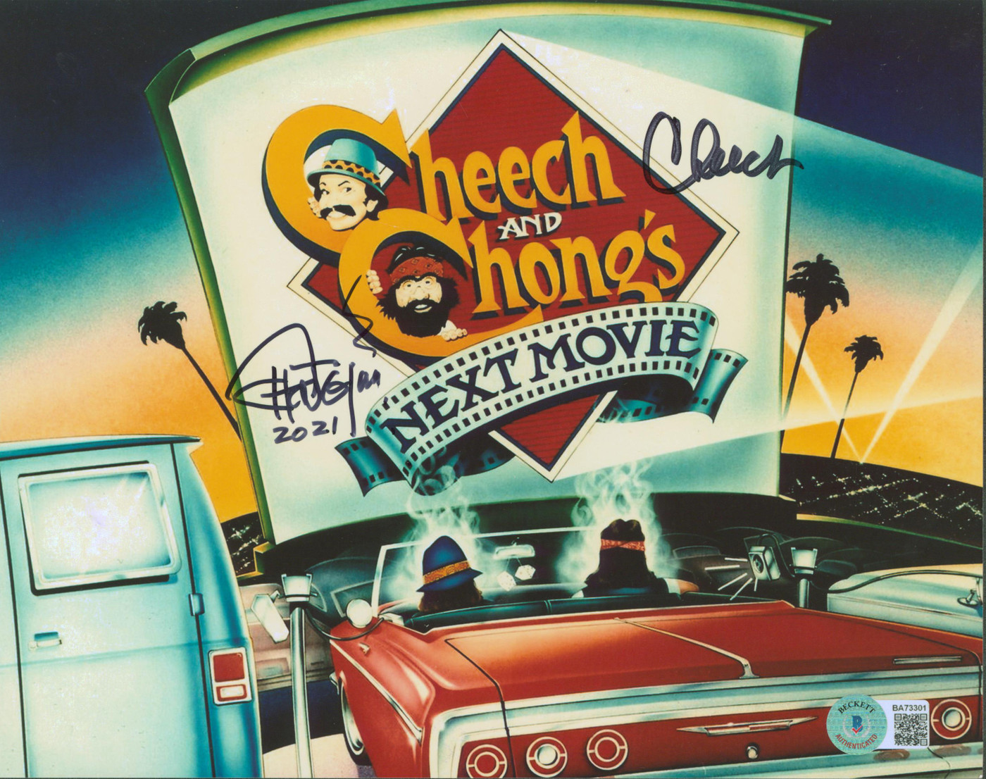 Cheech Marin & Tommy Chong Next Movie Signed 8x10 Photo Autographed BAS #BA73301