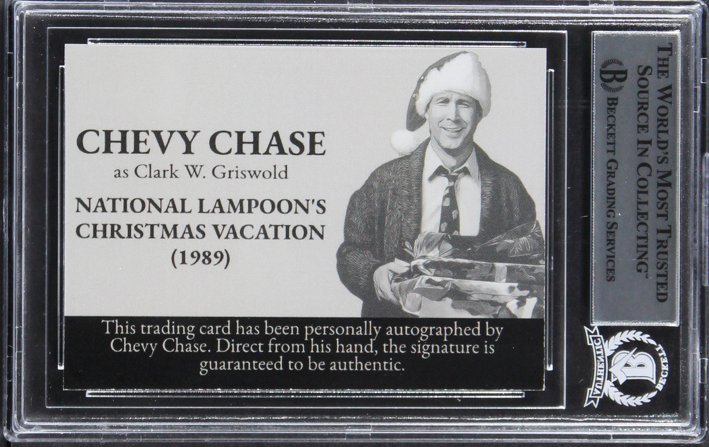 Chevy Chase Christmas Vacation Signed Griswold Custom Trading Card BAS Slabbed 5