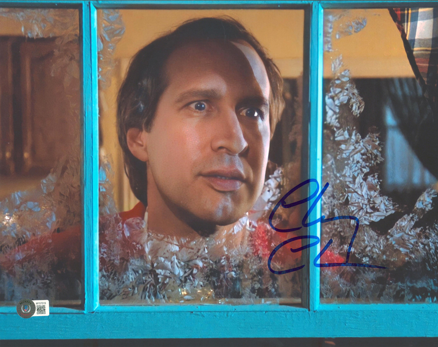 Chevy Chase Christmas Vacation Signed 11x14 Looking Out Window Photo BAS Witness