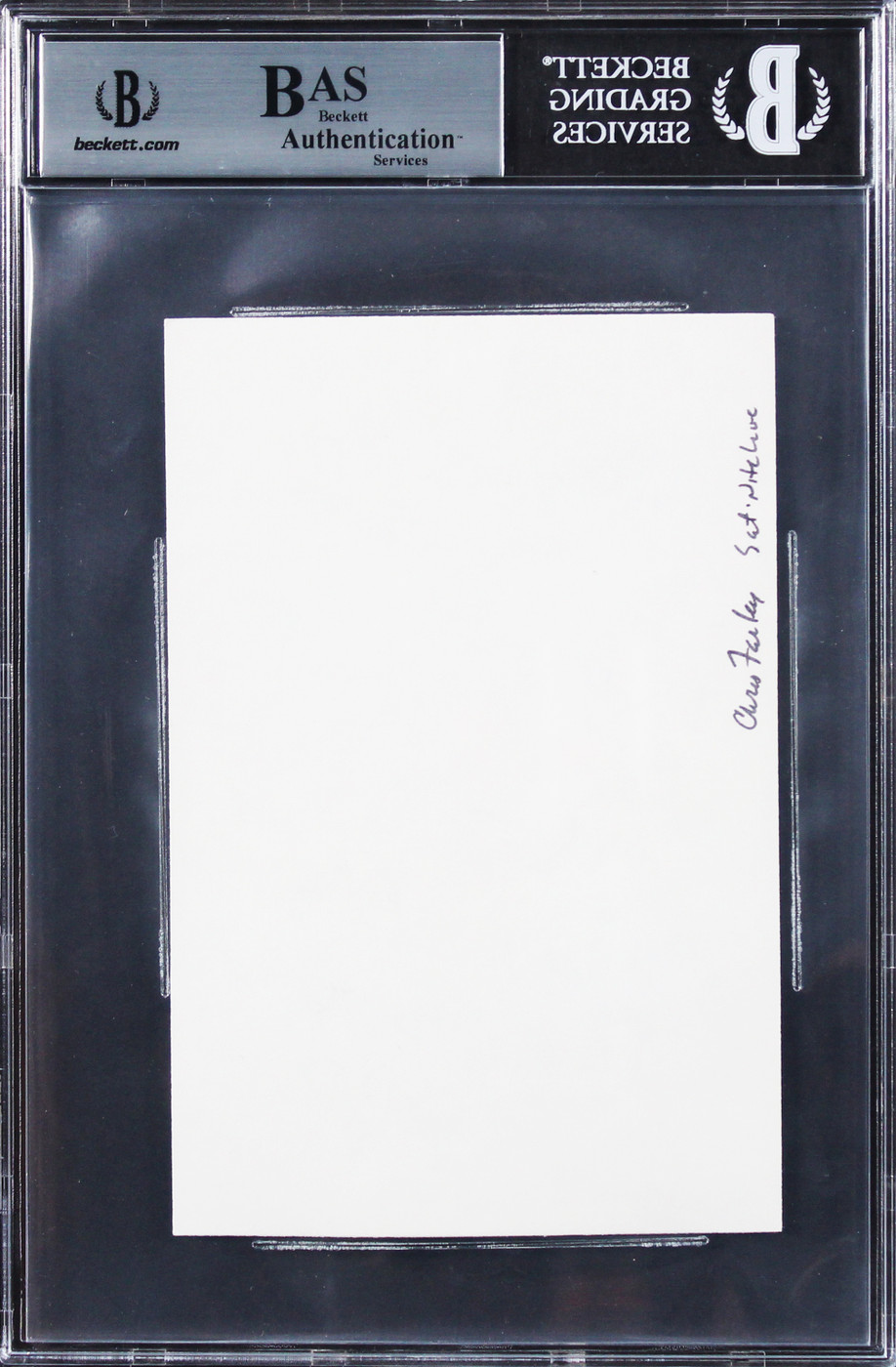 Chris Farley Tommy Boy Authentic Signed 4x6 Cut Signature BAS Slabbed