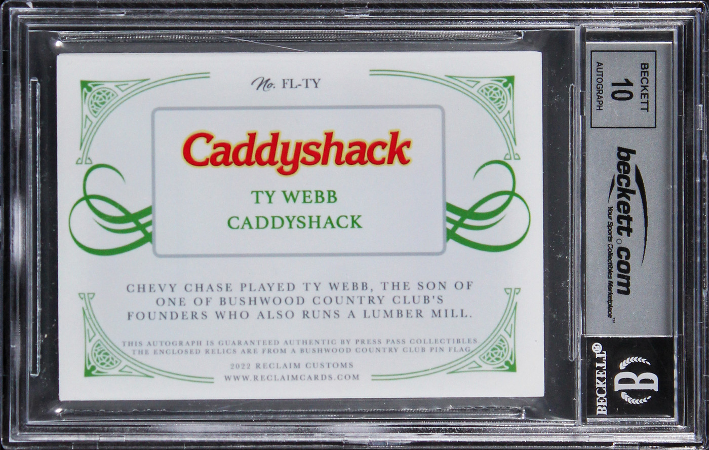 Chevy Chase Caddyshack Signed Purple #'d/5 Trading Patch Card Auto 10 BAS Slab