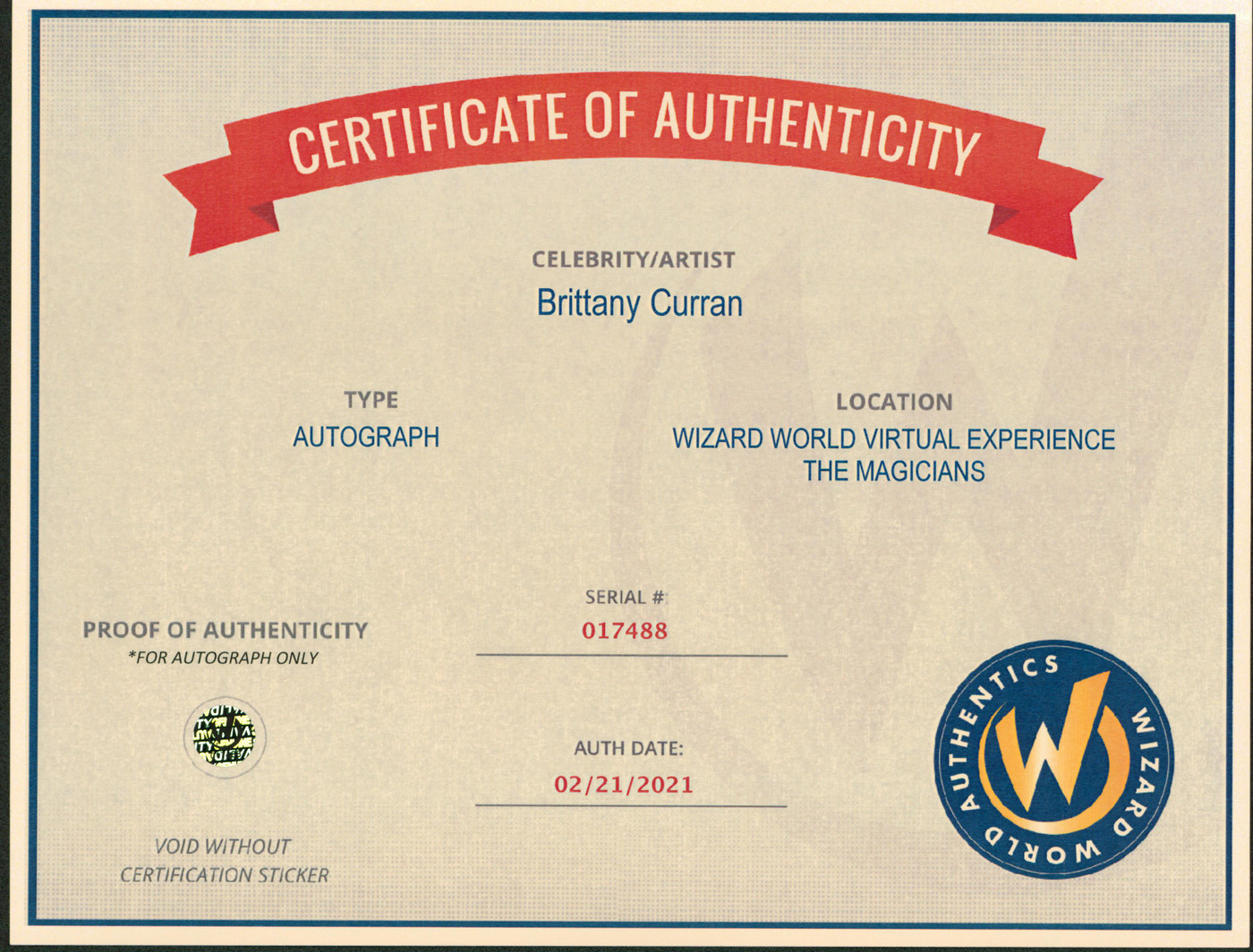 Brittany Curran The Magicians Authentic Signed 8x10 Photo Wizard World 2