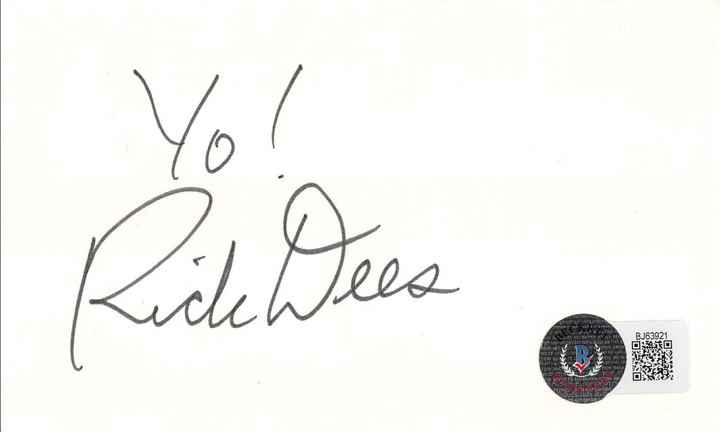 Rick Dees La Bamba "Yo!" Authentic Signed 3x5 Index Card BAS #BJ63921