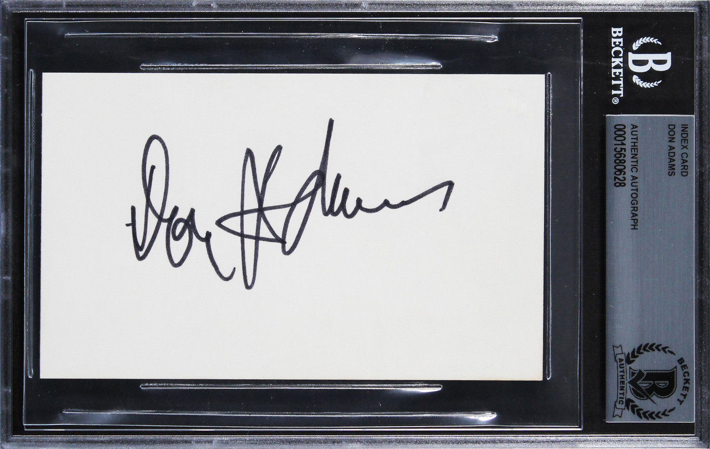 Don Adams Get Smart Authentic Signed 3x5 Index Card Autographed BAS Slabbed
