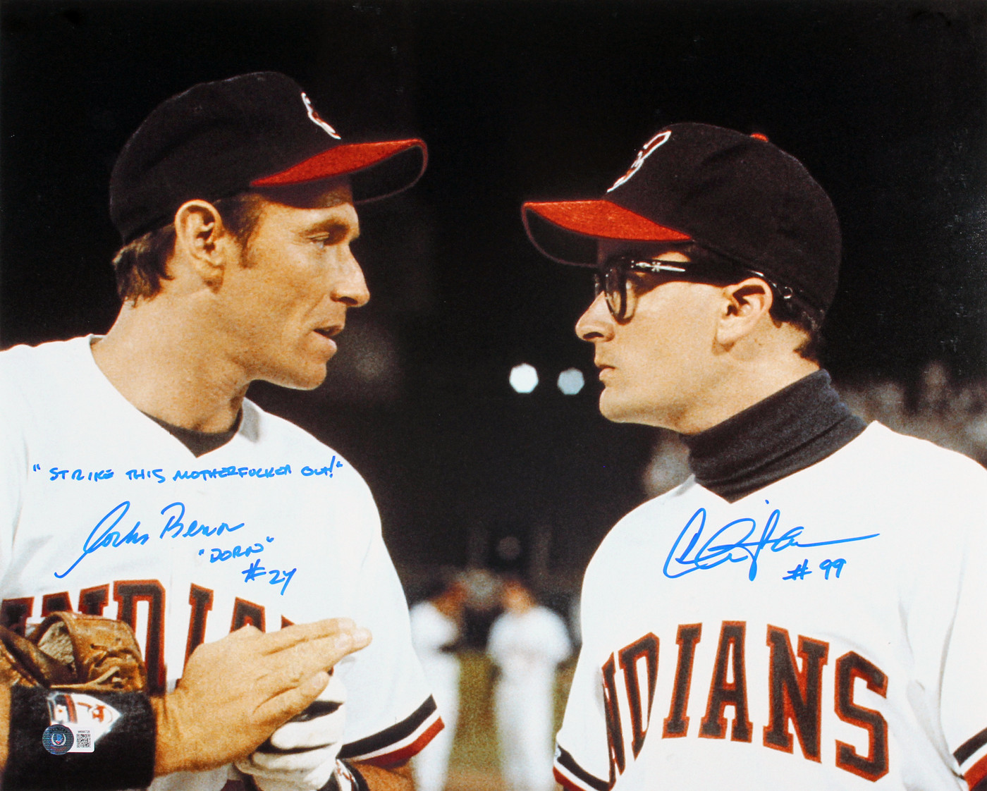 Charlie Sheen & Corbin Bernsen Major League "STMFO" Signed 16x20 Photo BAS Wit 1