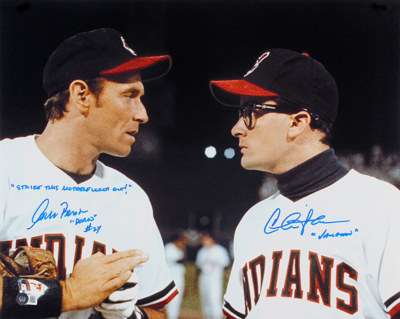 Charlie Sheen & Corbin Bernsen Major League "STMFO" Signed 16x20 Photo BAS Wit 4