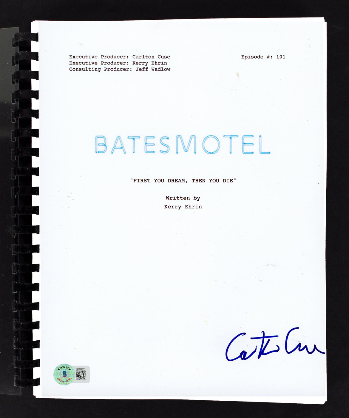 Carlton Cuse Bates Motel Authentic Signed Movie Script Autographed BAS #BK02227