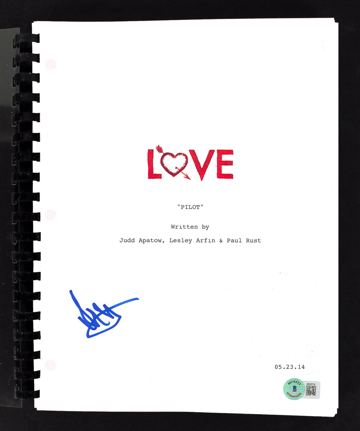 Iris Apatow Love Authentic Signed Movie Script Autographed BAS #BK02174