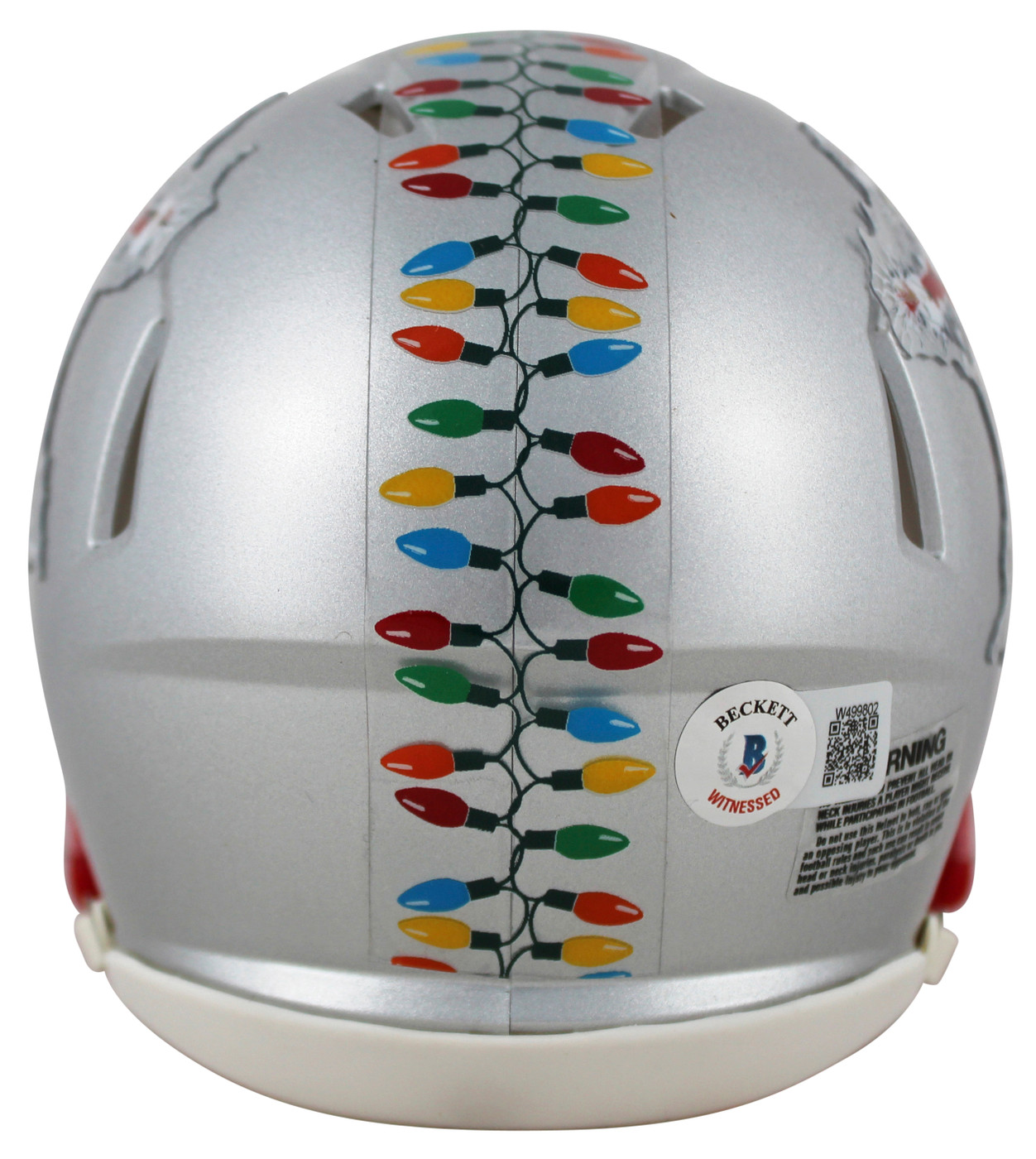 Chevy Chase Christmas Vacation Signed Silver Speed Mini Helmet BAS Wit #W499802