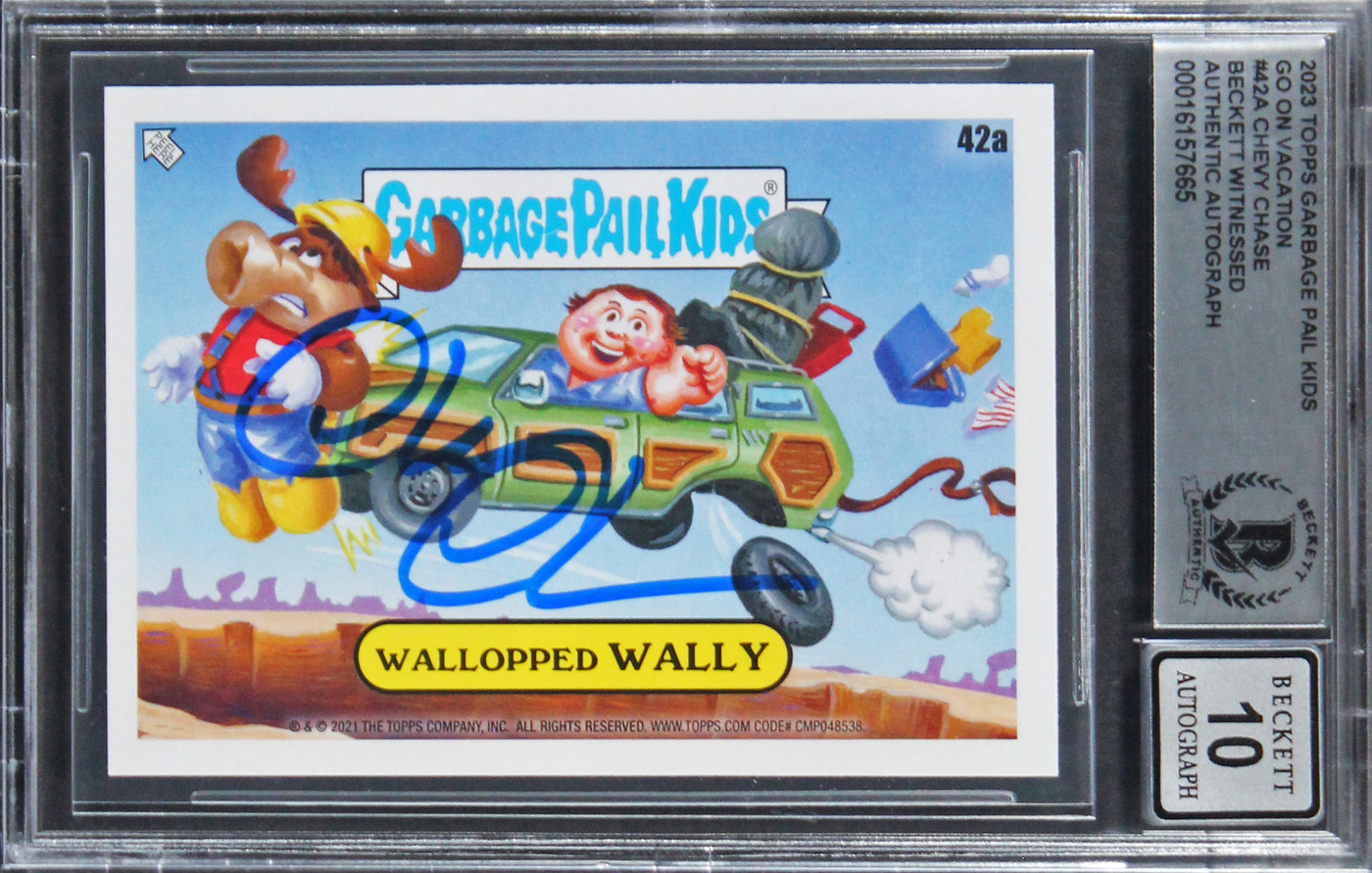 Chevy Chase Signed 2023 Topps Garbage Pail Kids #42A Card Auto 10! BAS Slabbed