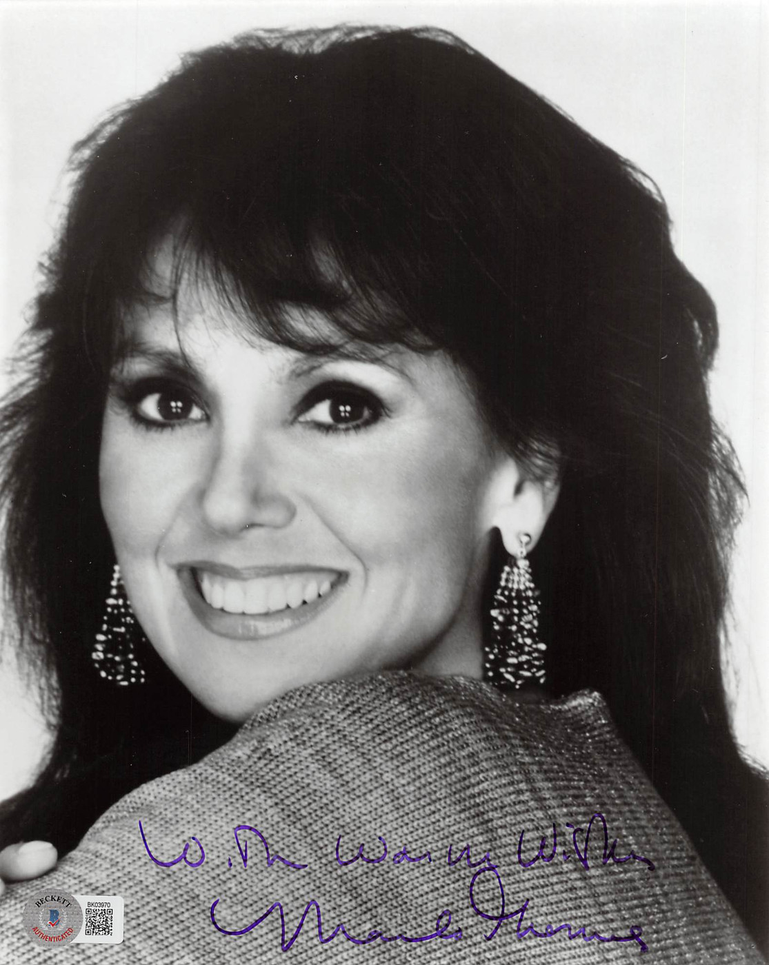 Marlo Thomas That Girl "With Warm Wishes" Signed 8x10 Photo BAS #BK03970
