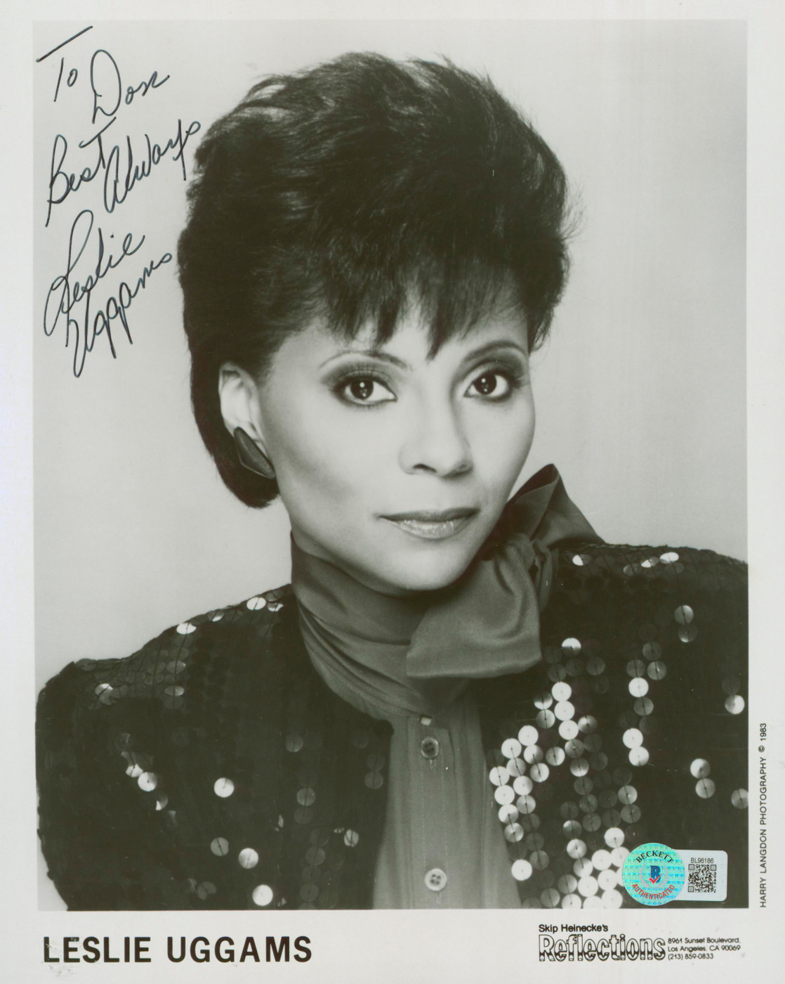 Leslie Uggams Deadpool "To Don, Best Always" Signed 8x10 Photo BAS #BL96186