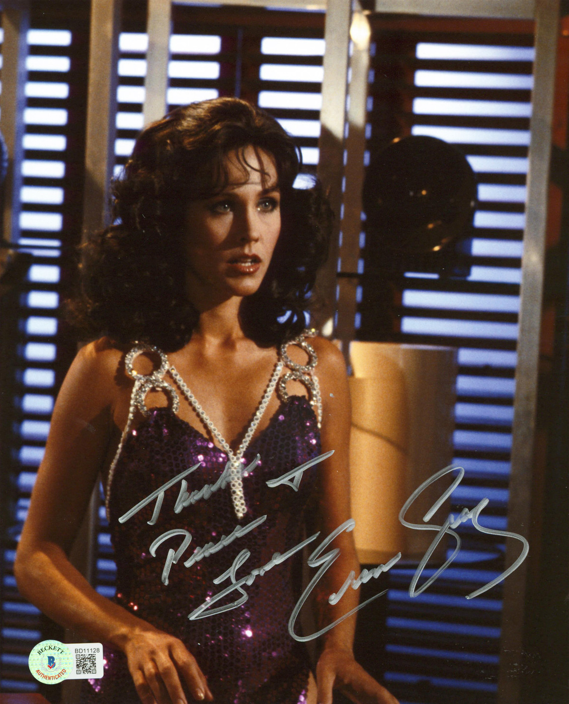 Erin Gray Buck Rogers "Thanks, Peace & Love" Signed 8x10 Photo BAS #BD11128