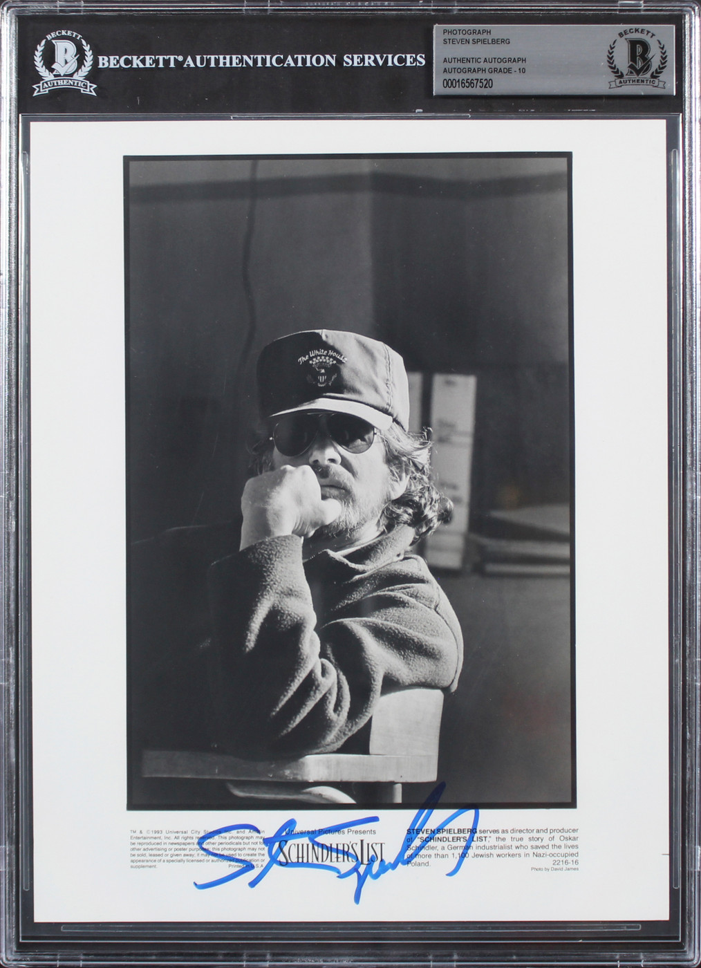 Steven Spielberg Schindler's List Authentic Signed 8x10 Photo Auto 10! BAS Slab