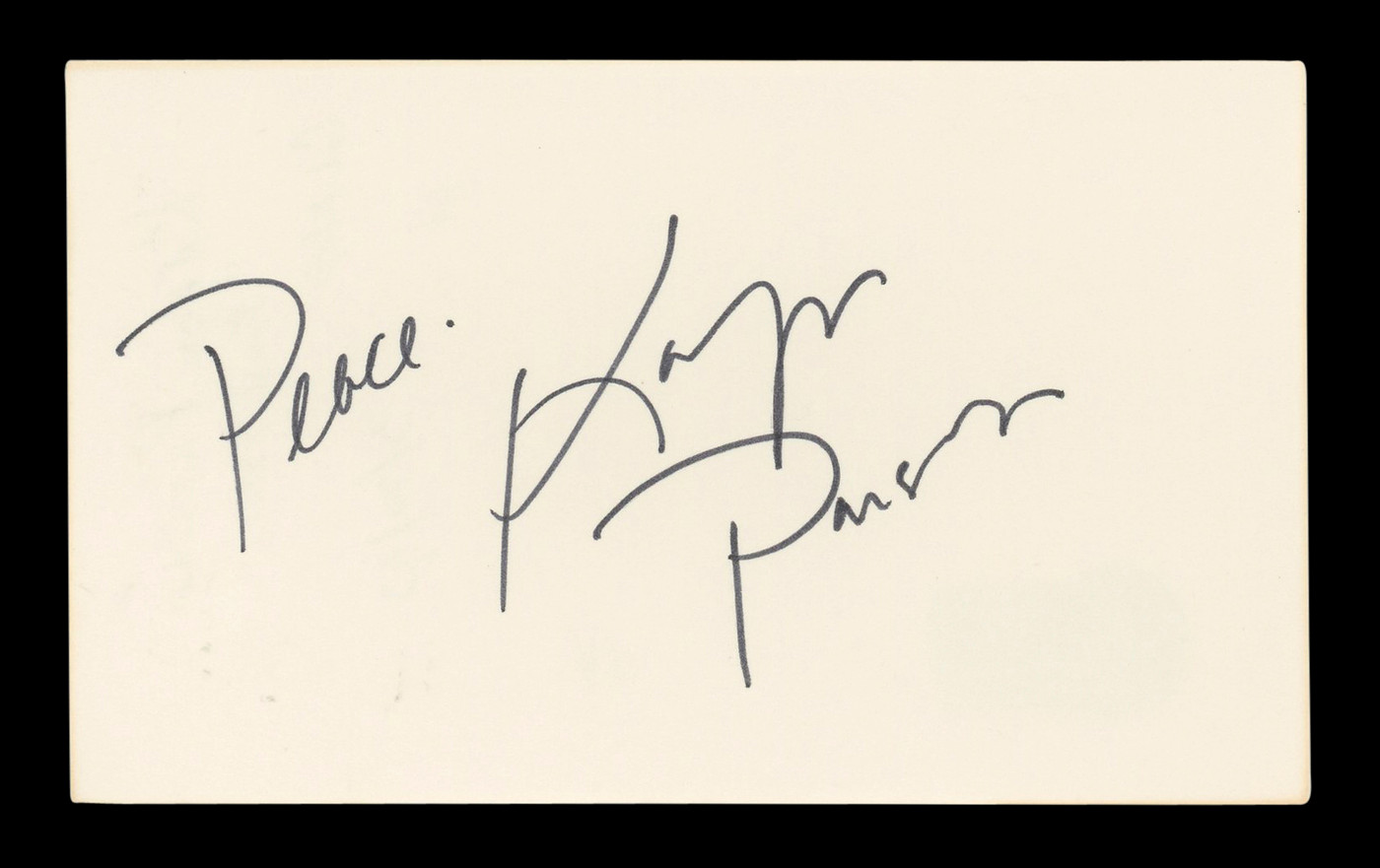 Karyn Parsons Fresh Prince of Bel-Air "Peace" Signed 3x5 Index Card BAS #BL96473