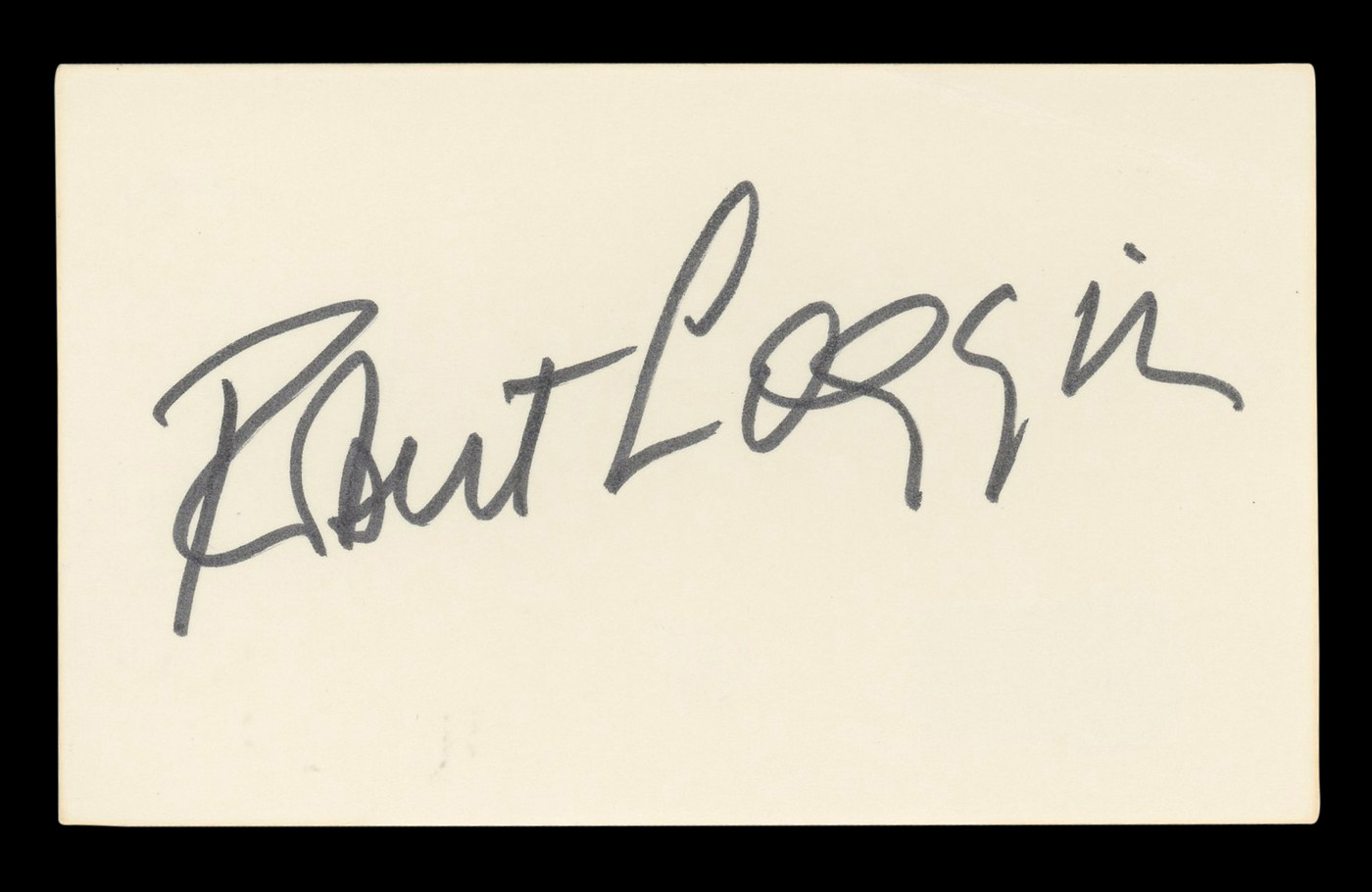 Robert Loggia Big Authentic Signed 3x5 Index Card Autographed BAS #BL96578