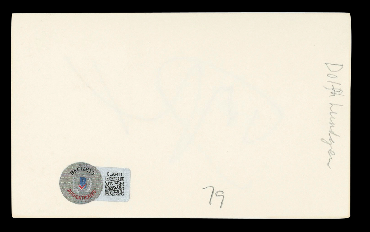 Dolph Lundgren The Expendables Authentic Signed 3x5 Index Card BAS #BL96411