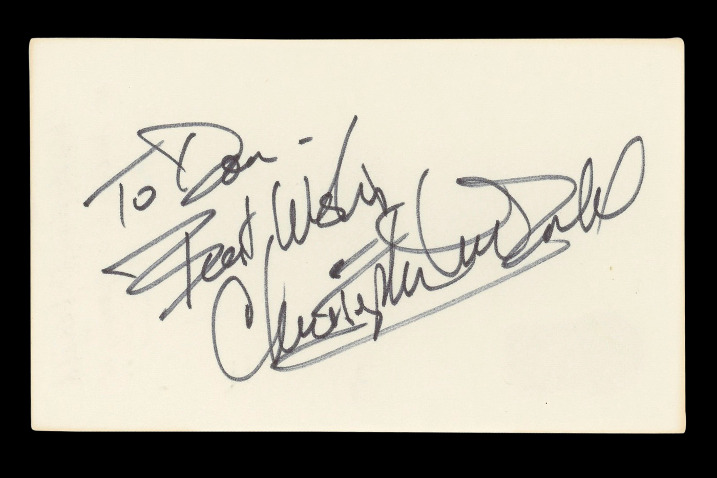 Christopher McDonald Thelma & Louise "To Dan" Signed 3x5 Index Card BAS #BL96437