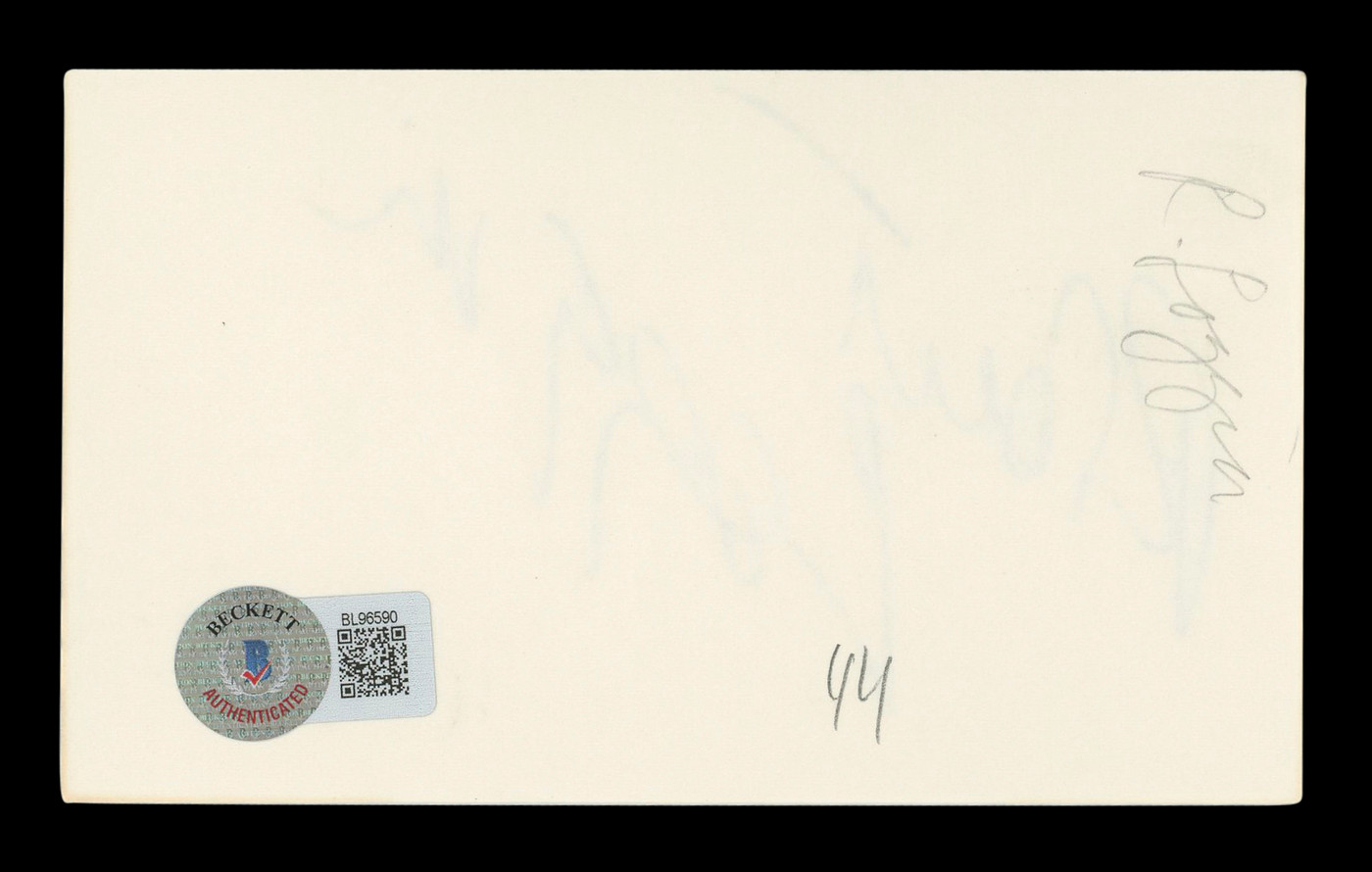 Robert Loggia Big Authentic Signed 3x5 Index Card Autographed BAS #BL96590