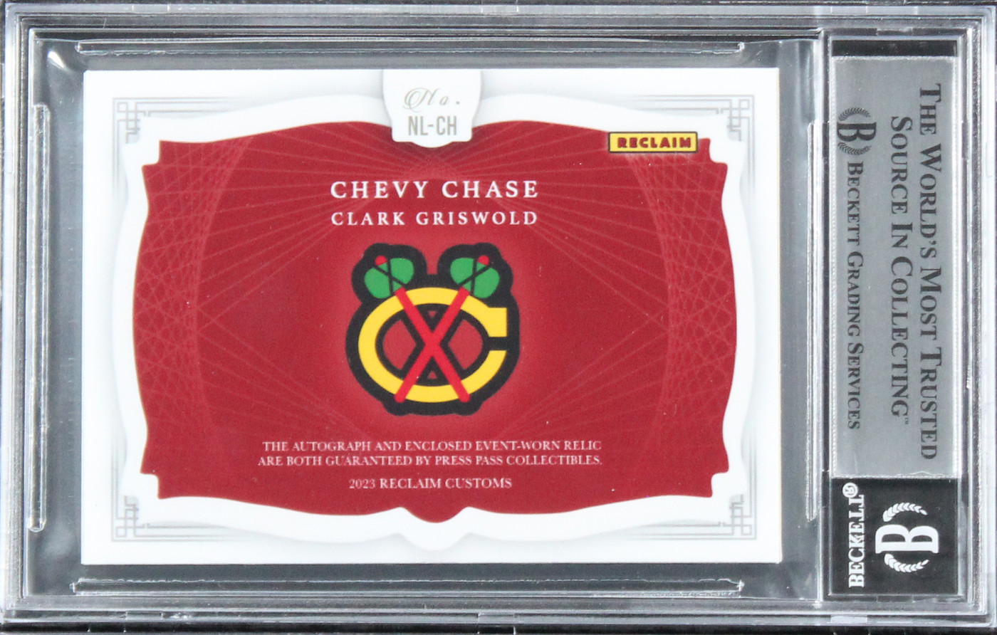 Chevy Chase Christmas Vacation Signed Custom Relic Card #9/10 BAS Slab #16567400