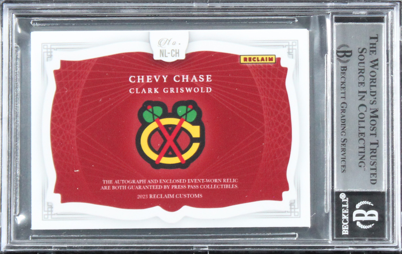 Chevy Chase Christmas Vacation Signed Custom Relic Card BAS Slab #6/10 #16567395