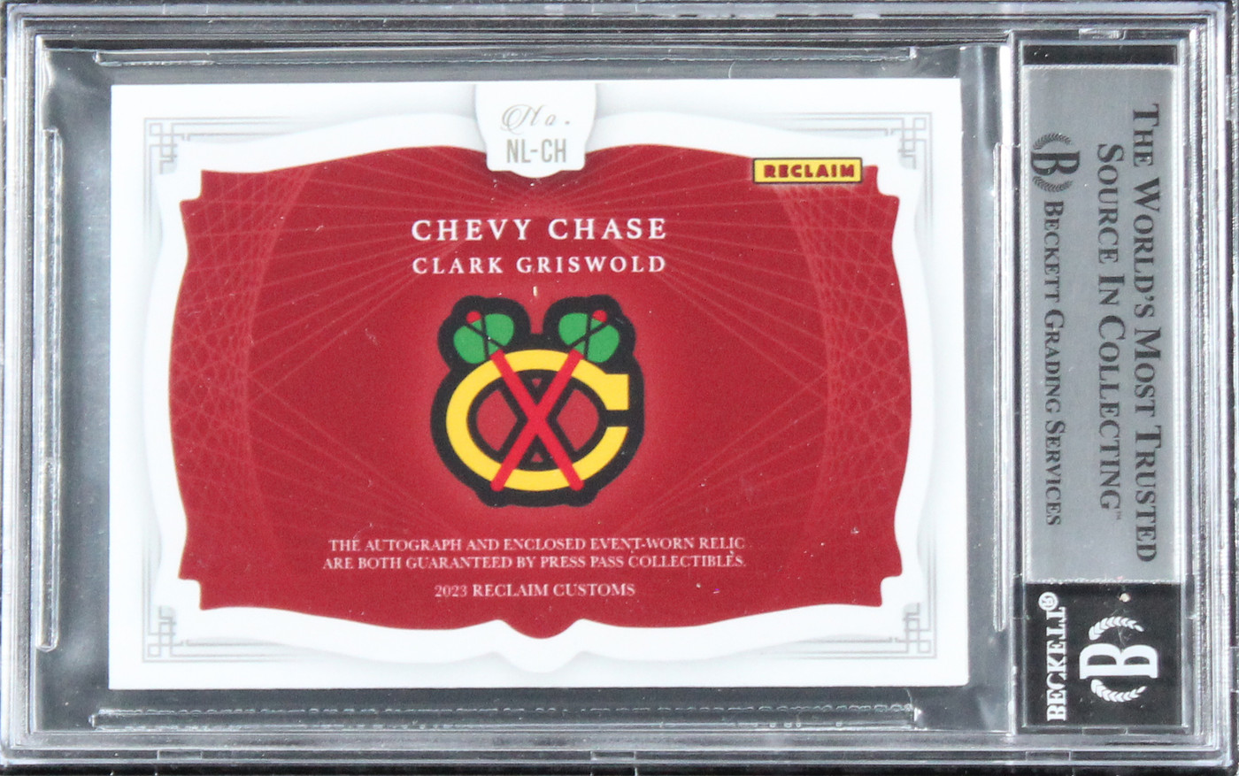 Chevy Chase Christmas Vacation Signed Custom Relic Card #2/10 BAS Slab #16567391