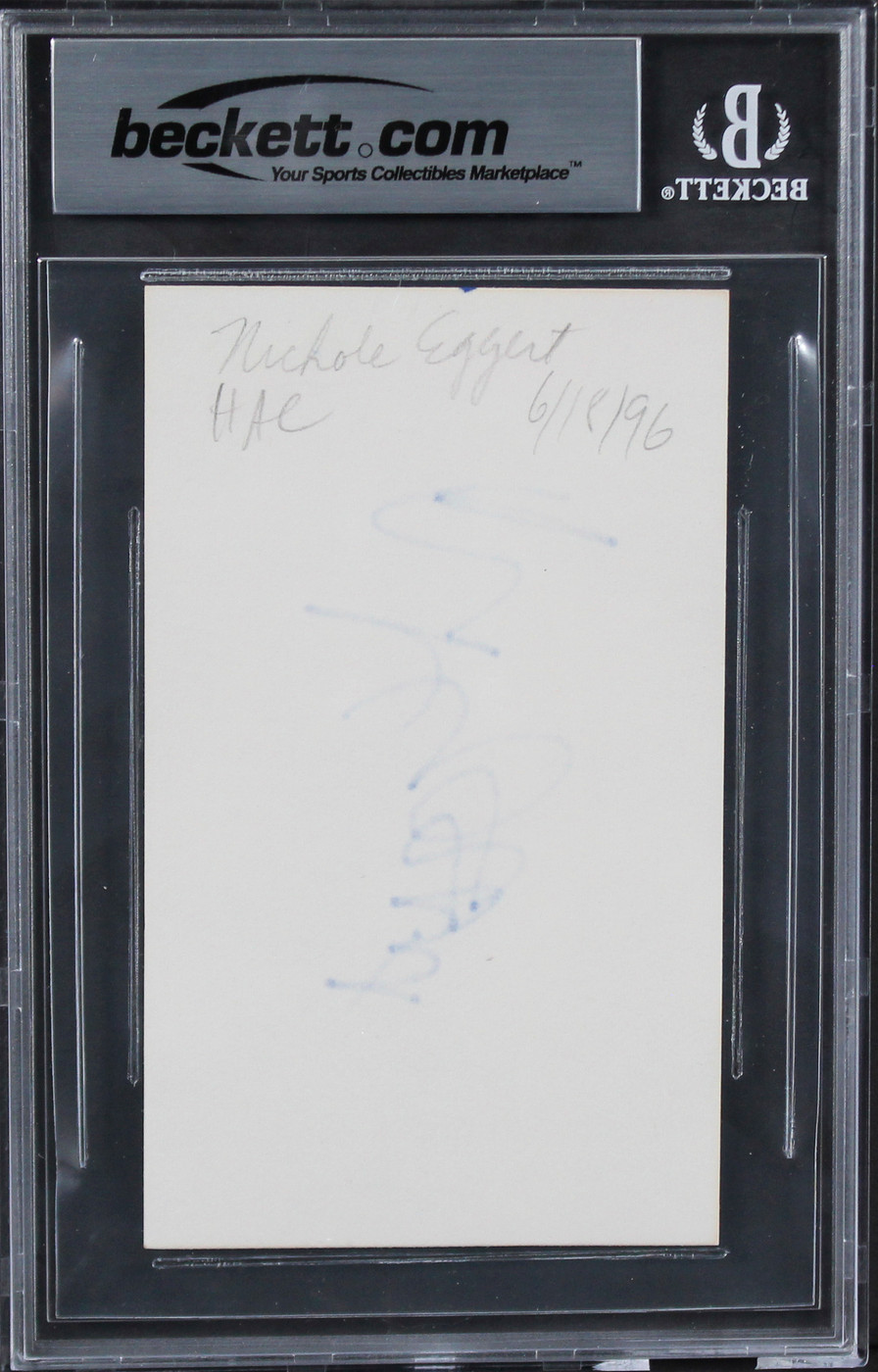 Nicole Eggert Charles in Charge Authentic Signed 3x5 Index Card BAS Slabbed
