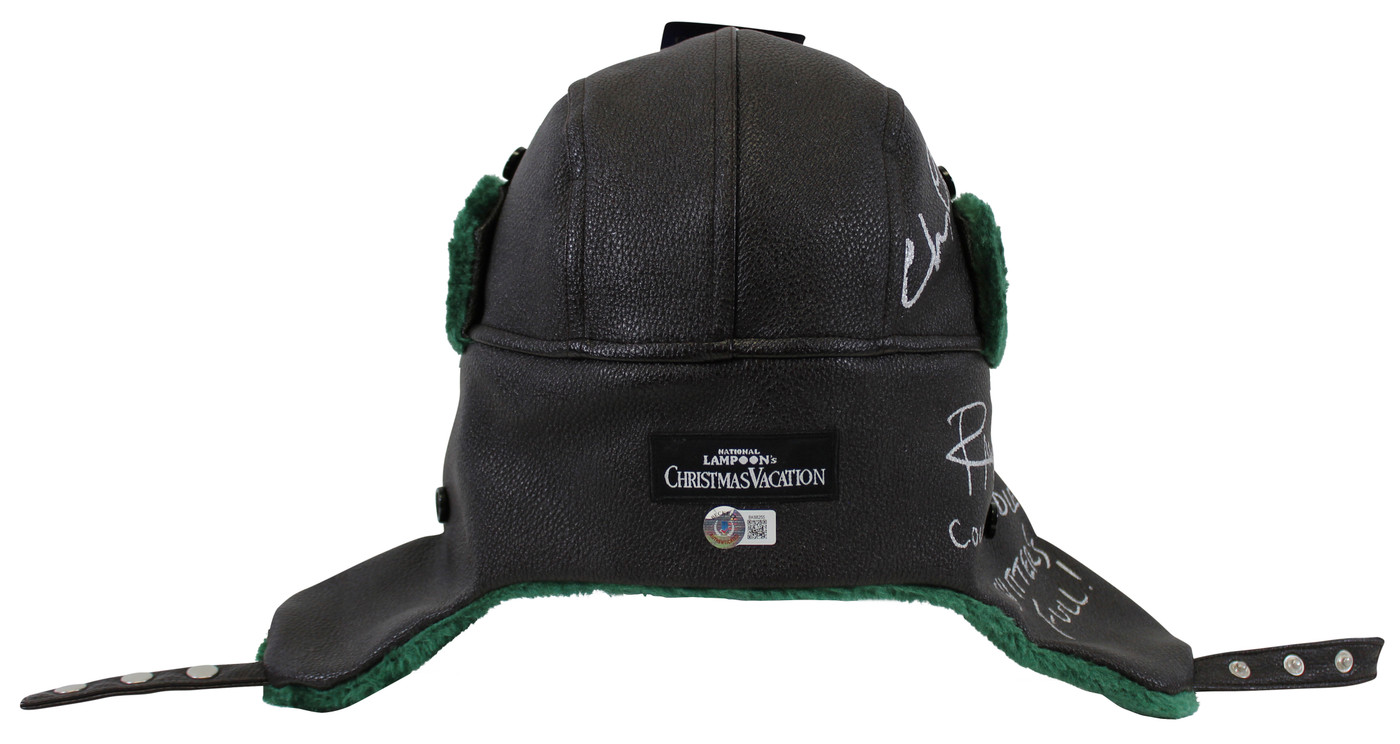 Chevy Chase & Randy Quaid Christmas Vacation "2x Insc" Authentic Signed Hat BAS