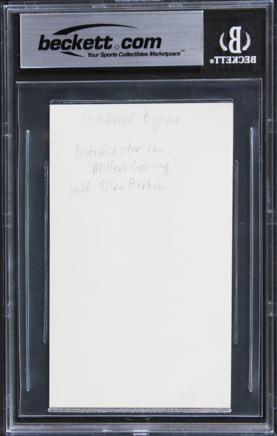 Gabriel Byrne The Usual Suspects Authentic Signed 3x5 Index Card BAS Slabbed 3