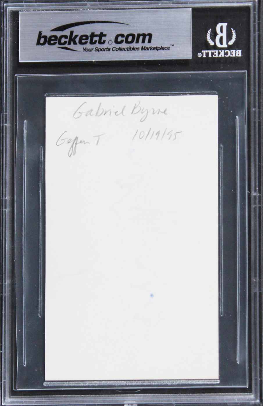 Gabriel Byrne The Usual Suspects Authentic Signed 3x5 Index Card BAS Slabbed 4