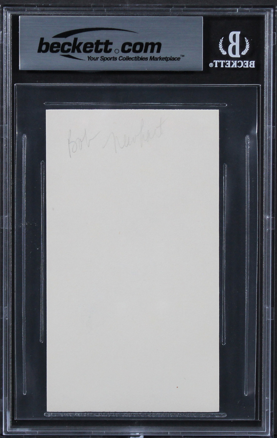 Bob Newhart The Big Bang Theory "Hi" Authentic Signed 3x5 Index Card BAS Slabbed