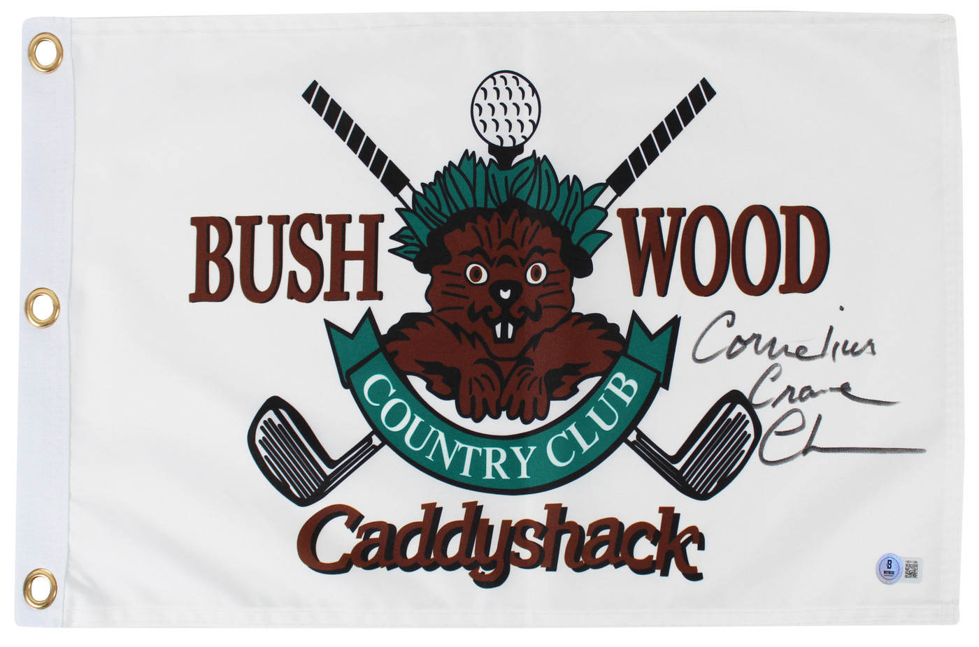Chevy Chase Caddyshack Signed Bushwood Country Club Flag BAS Witnessed #1W311286