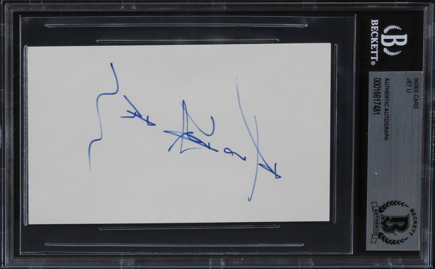 Jet Li Romeo Must Die Authentic Signed 3x5 Index Card Autographed BAS Slabbed