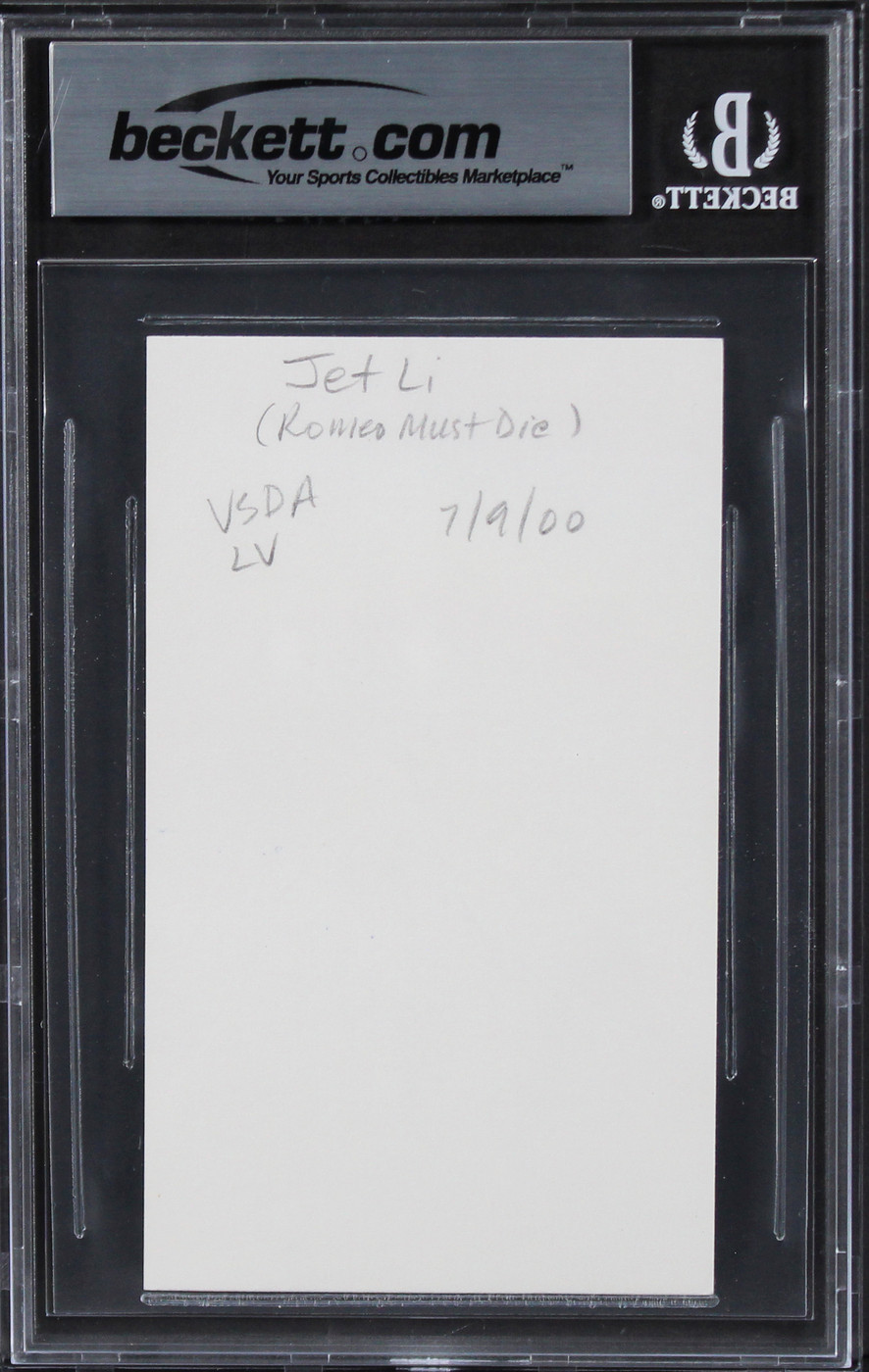 Jet Li Romeo Must Die Authentic Signed 3x5 Index Card Autographed BAS Slabbed