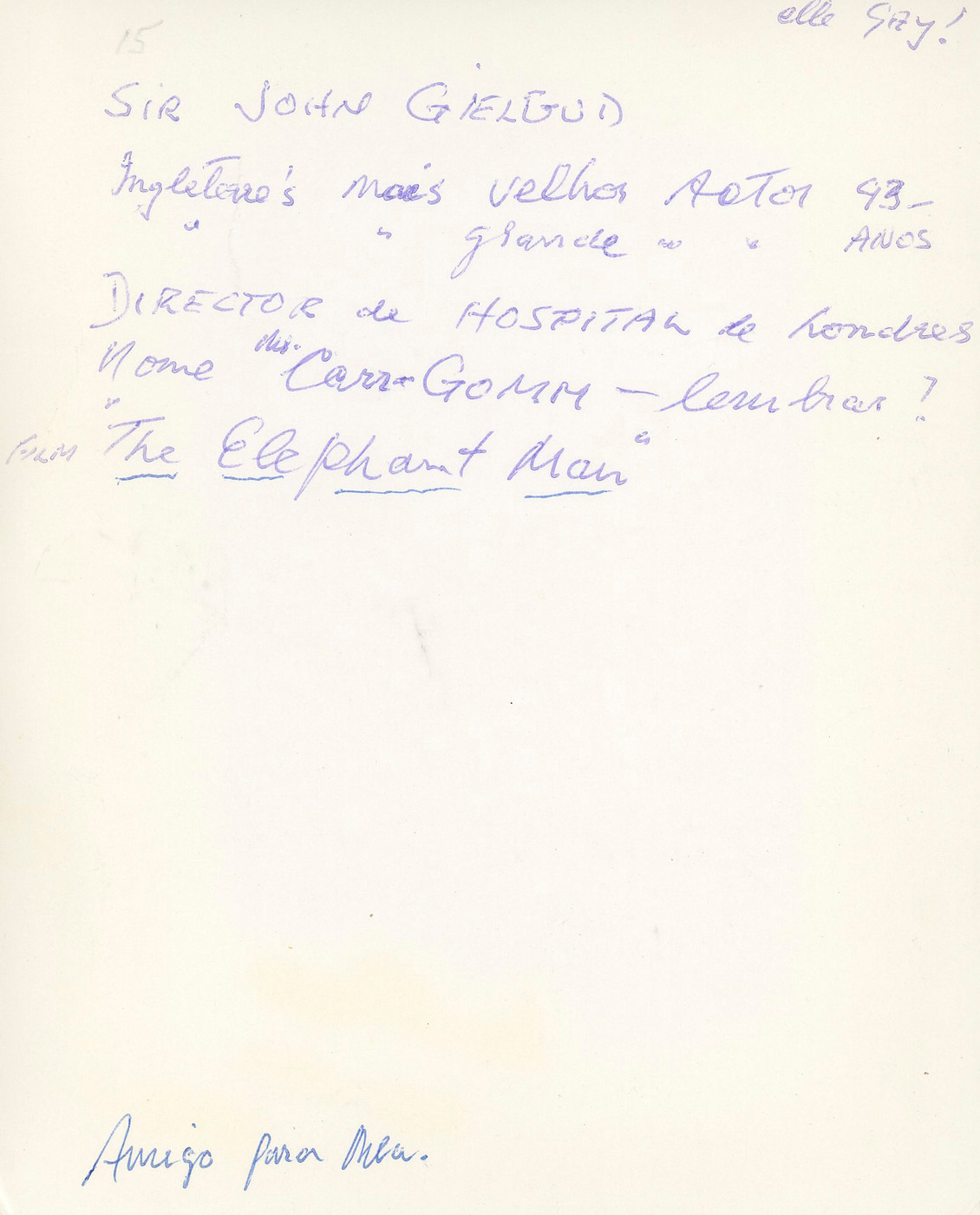 John Gielgud Arthur "Best Wishes" Authentic Signed 4.75x6 Photo BAS #BK43348