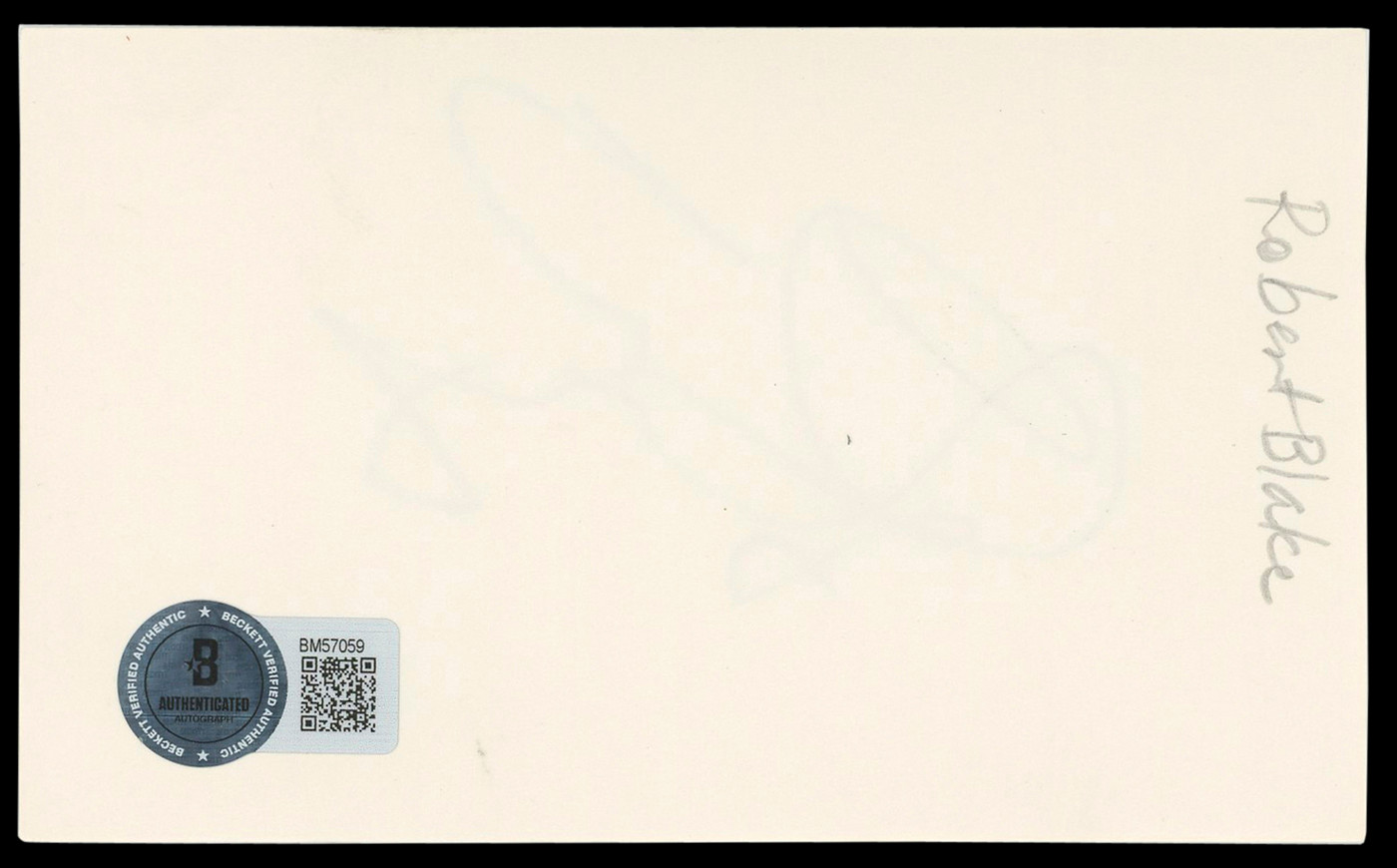 Robert Blake In Cold Blood Signed 3x5 Index Card Autographed BAS #BM57059