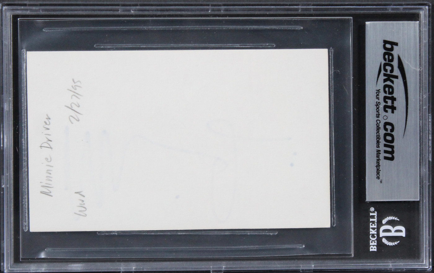 Minnie Driver Good Will Hunting Authentic Signed 3x5 Index Card BAS Slabbed