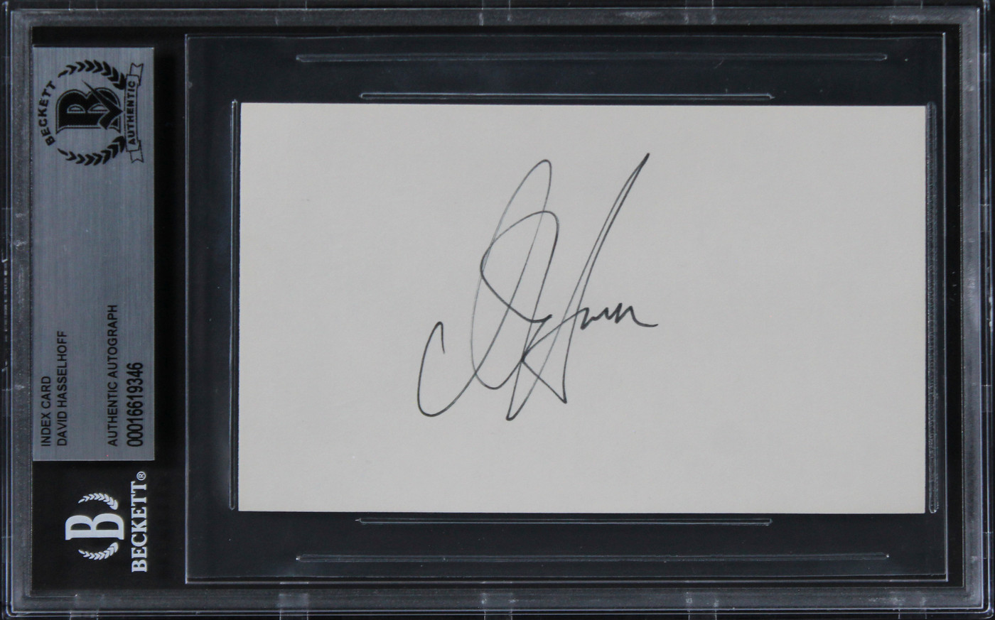 David Hasselhoff Baywatch Authentic Signed 3x5 Index Card BAS Slabbed