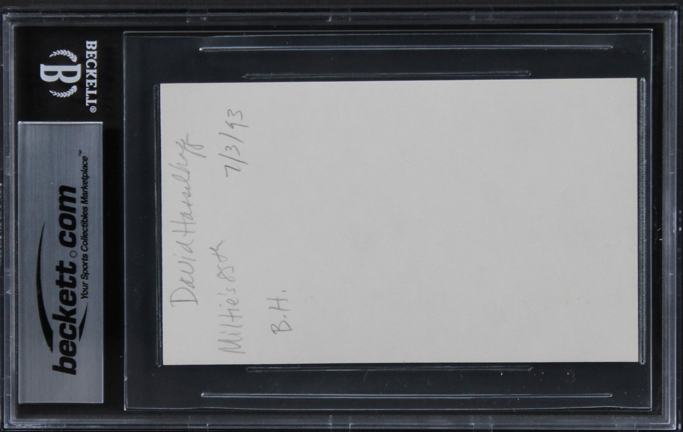 David Hasselhoff Baywatch Authentic Signed 3x5 Index Card BAS Slabbed