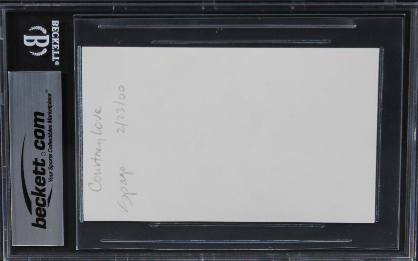 Courtney Love Hole Authentic Signed 3x5 Index Card Autographed BAS Slabbed 2
