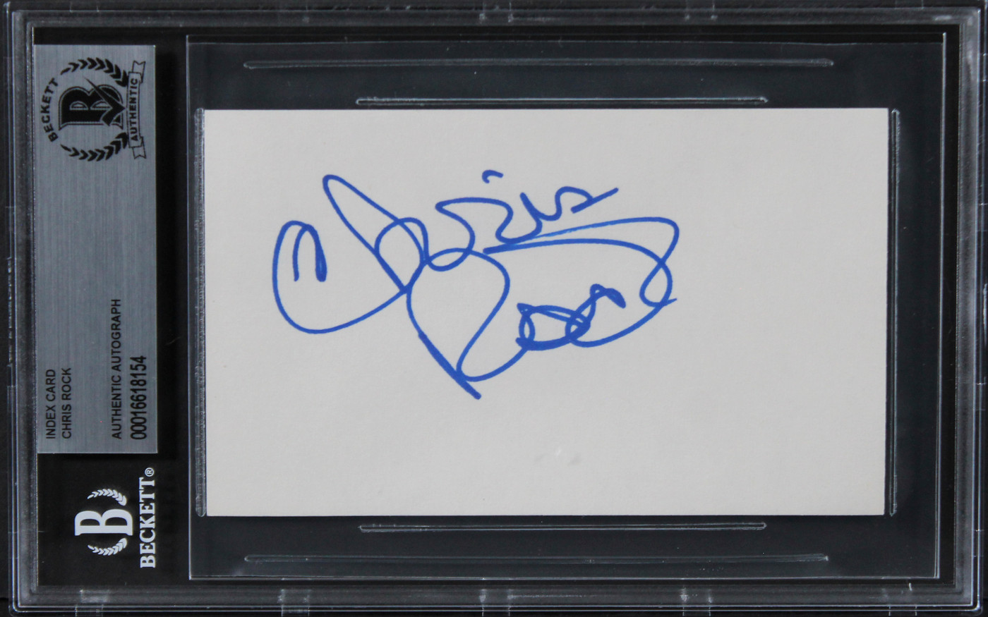 Chris Rock The Longest Yard Authentic Signed 3x5 Index Card BAS Slabbed