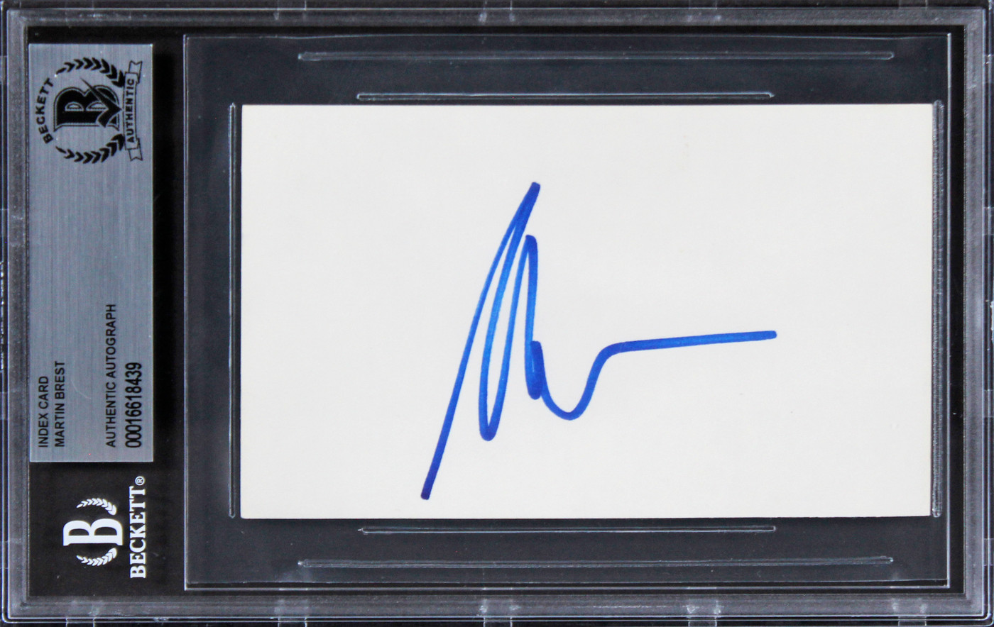 Martin Brest Beverly Hills Cop Authentic Signed 3x5 Index Card BAS Slabbed
