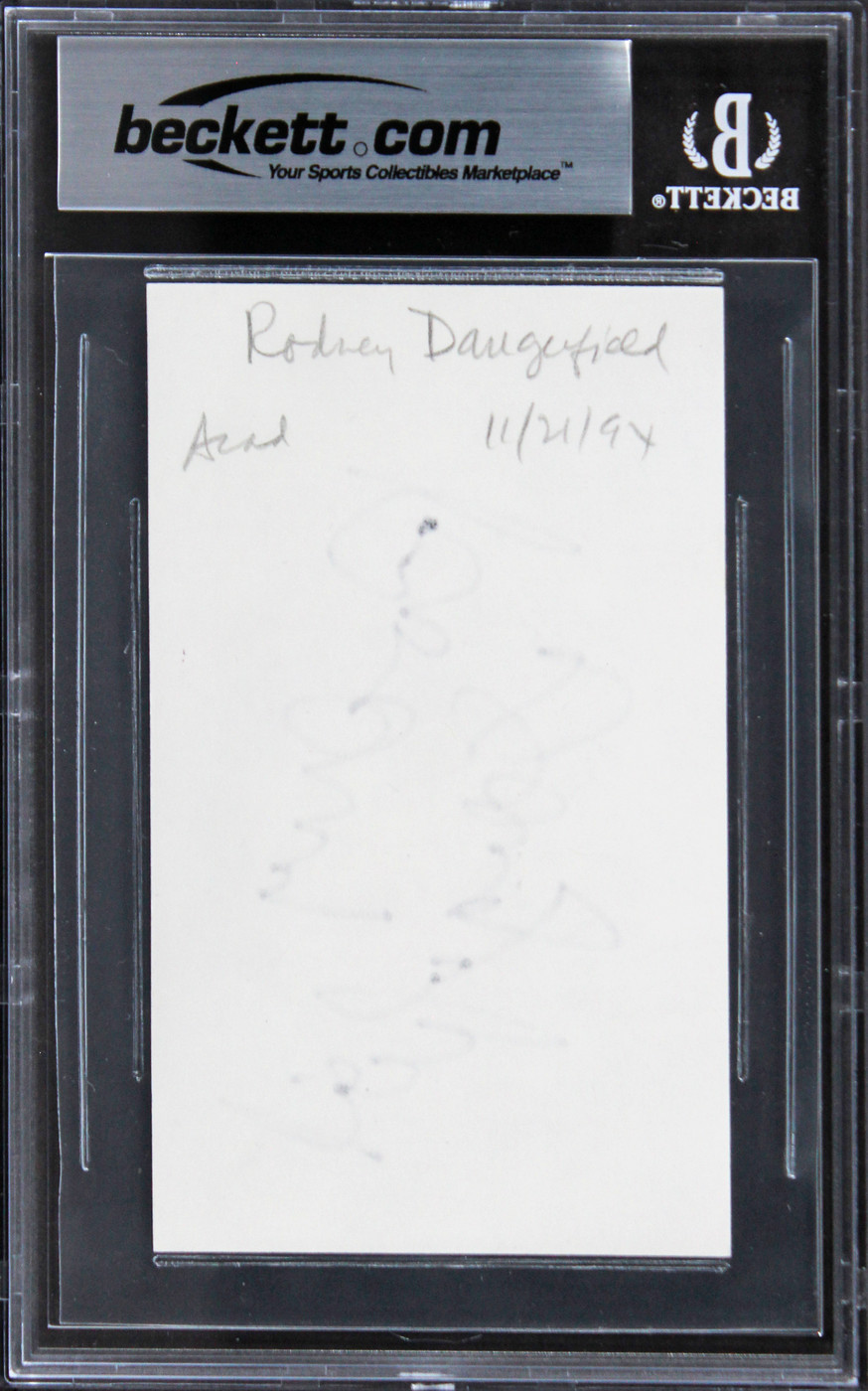 Rodney Dangerfield Caddyshack Authentic Signed 3x5 Index Card BAS Slabbed