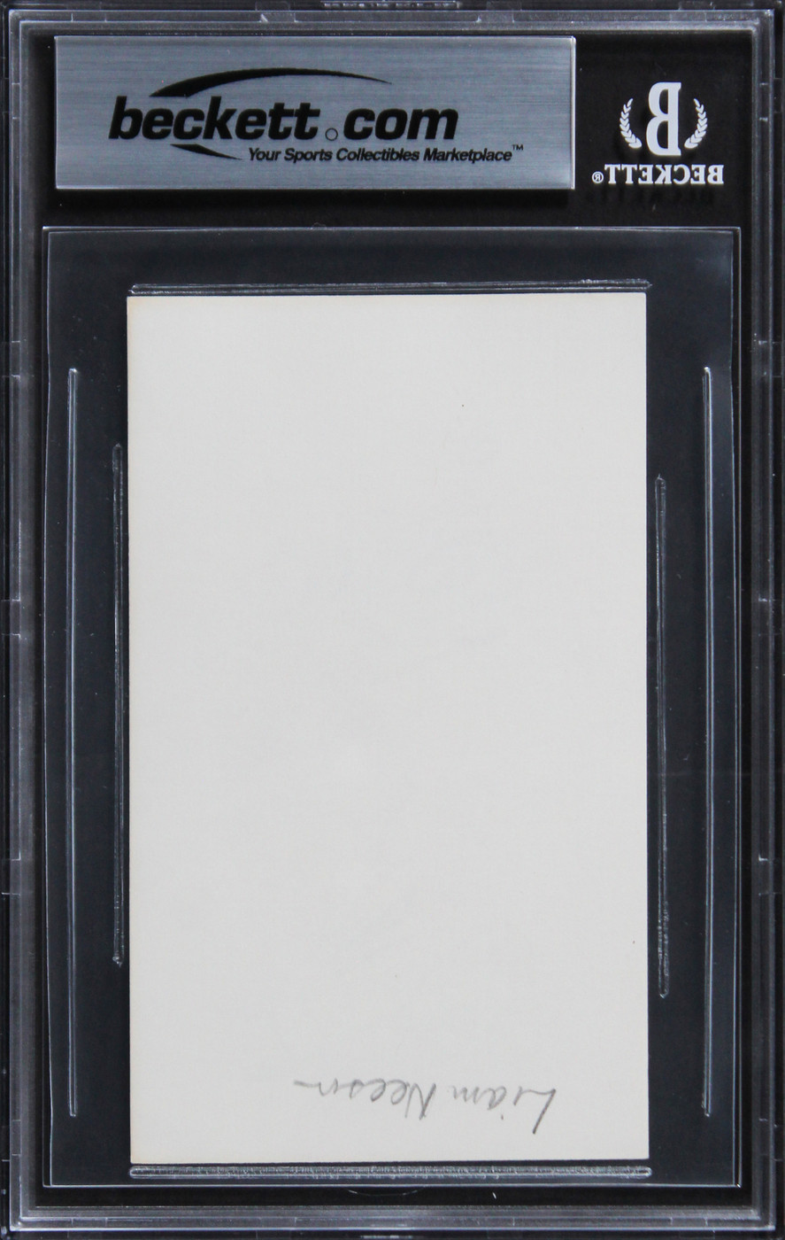 Liam Neeson Schindler's List Authentic Signed 3x5 Index Card BAS Slabbed