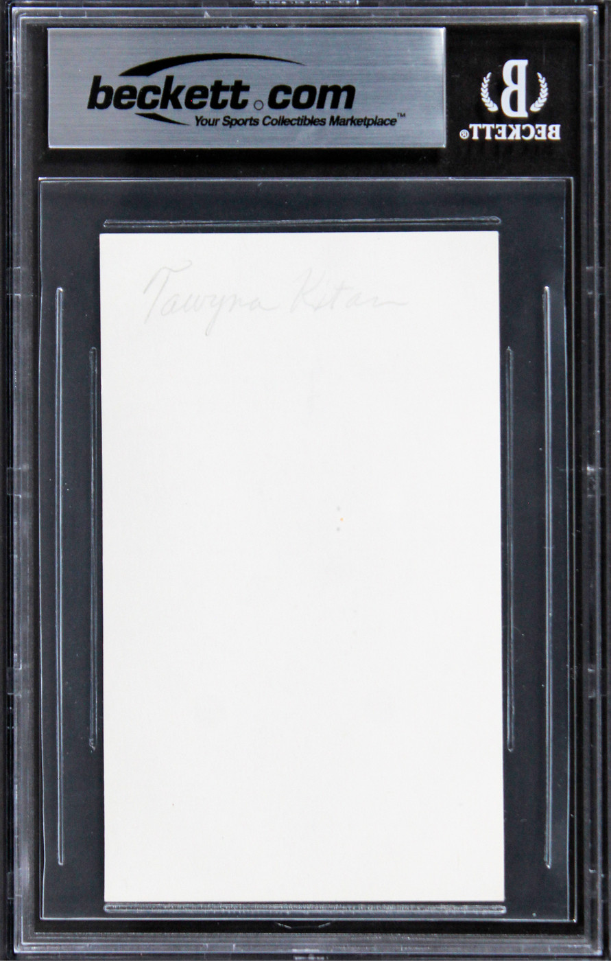 Tawny Kitaen California Girls Authentic Signed 3x5 Index Card BAS Slabbed