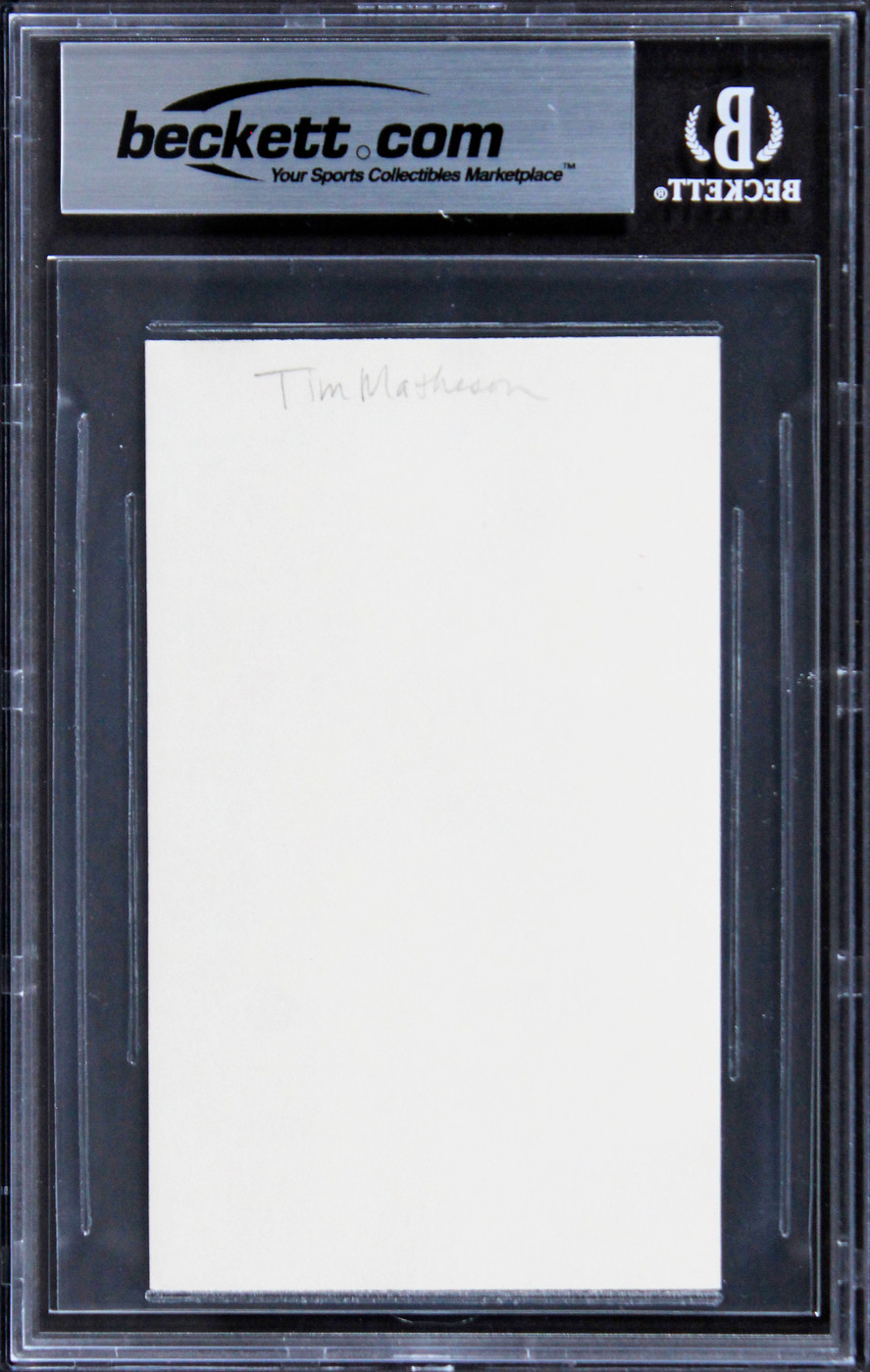 Tim Matheson The West Wing "Be Cool!" Signed 3x5 Index Card BAS Slabbed